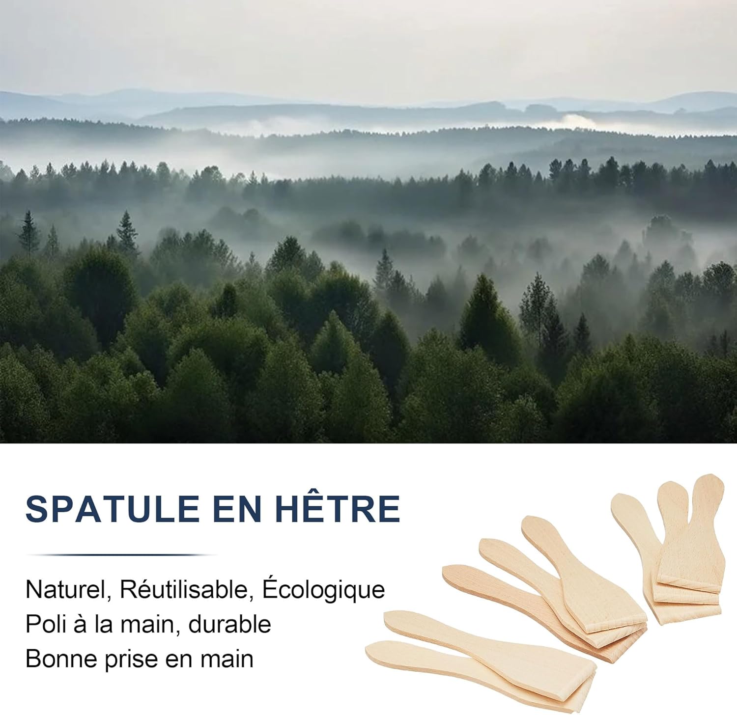 ipow - Lot de 8 poêlons triangulaires antiadhésifs, poignées colorées, avec spatules bois