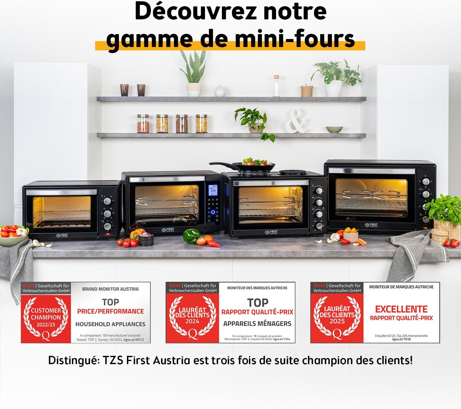 TZS First Austria - Mini-four 30L - 3200W, 230°C, 6 modes - TZSFA-3200