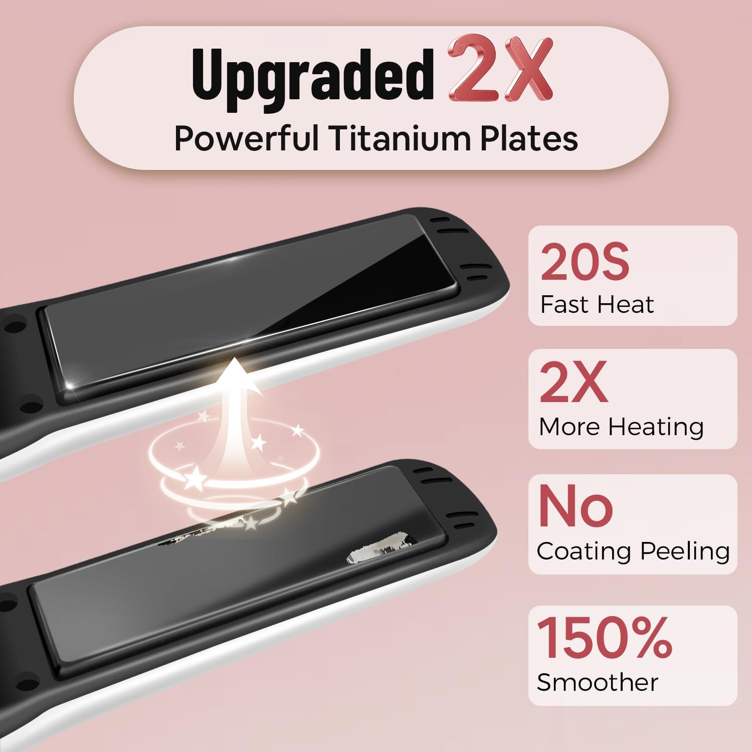 SUNMAY - Voga - mini taille - lisseur boucleur titane, sans fil, 3 T°, USB, 5000mAh