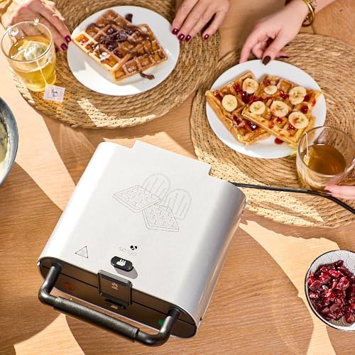 SENYA - Gaufrier 3 en 1 - compact - plaques interchangeables, facile à nettoyer