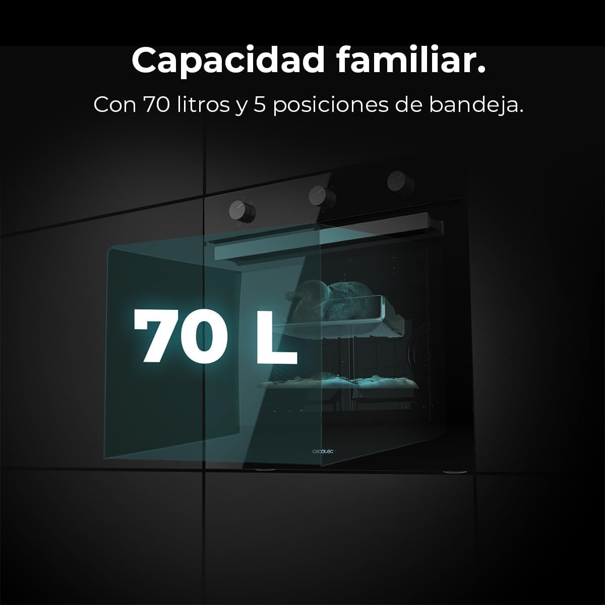 Cecotec - Four encastrable multifonctions 70L, 2800W, classe A, M236000