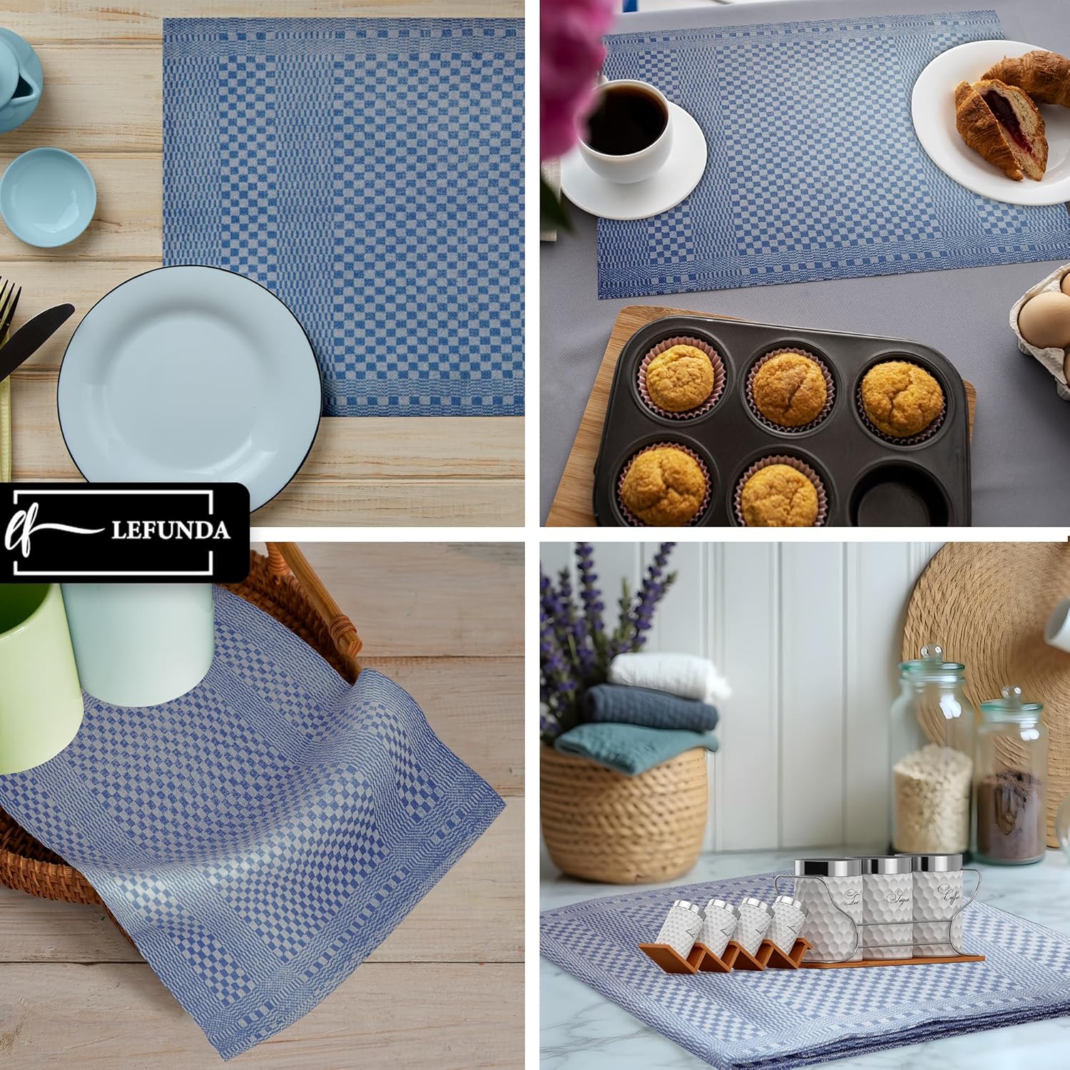 LEFUNDA - Tablier cuisine réglable, 3 poches, étanche, longues lanières