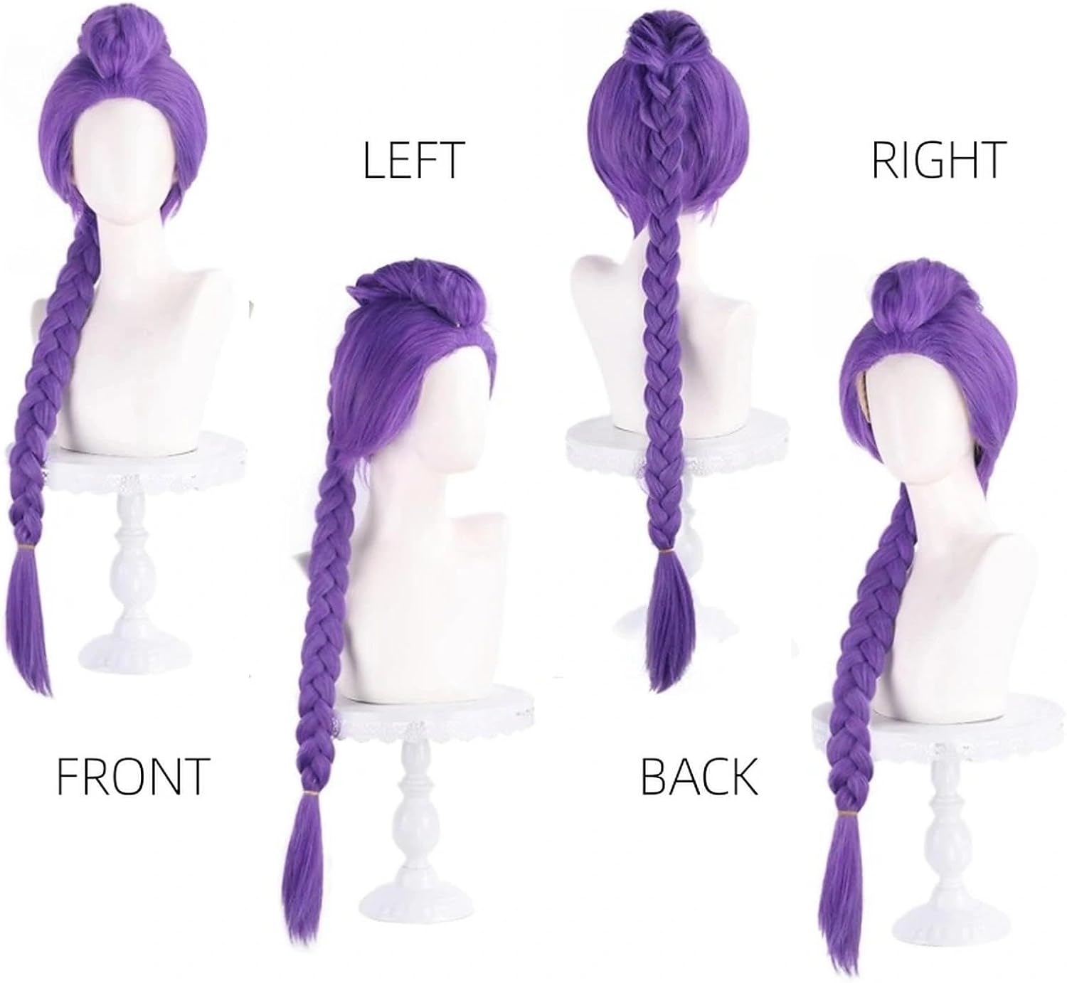 Perruque cosplay femme - perruque violette tressée - taille unique - déguisement K-pop, Halloween, Carnaval, cadeau fans