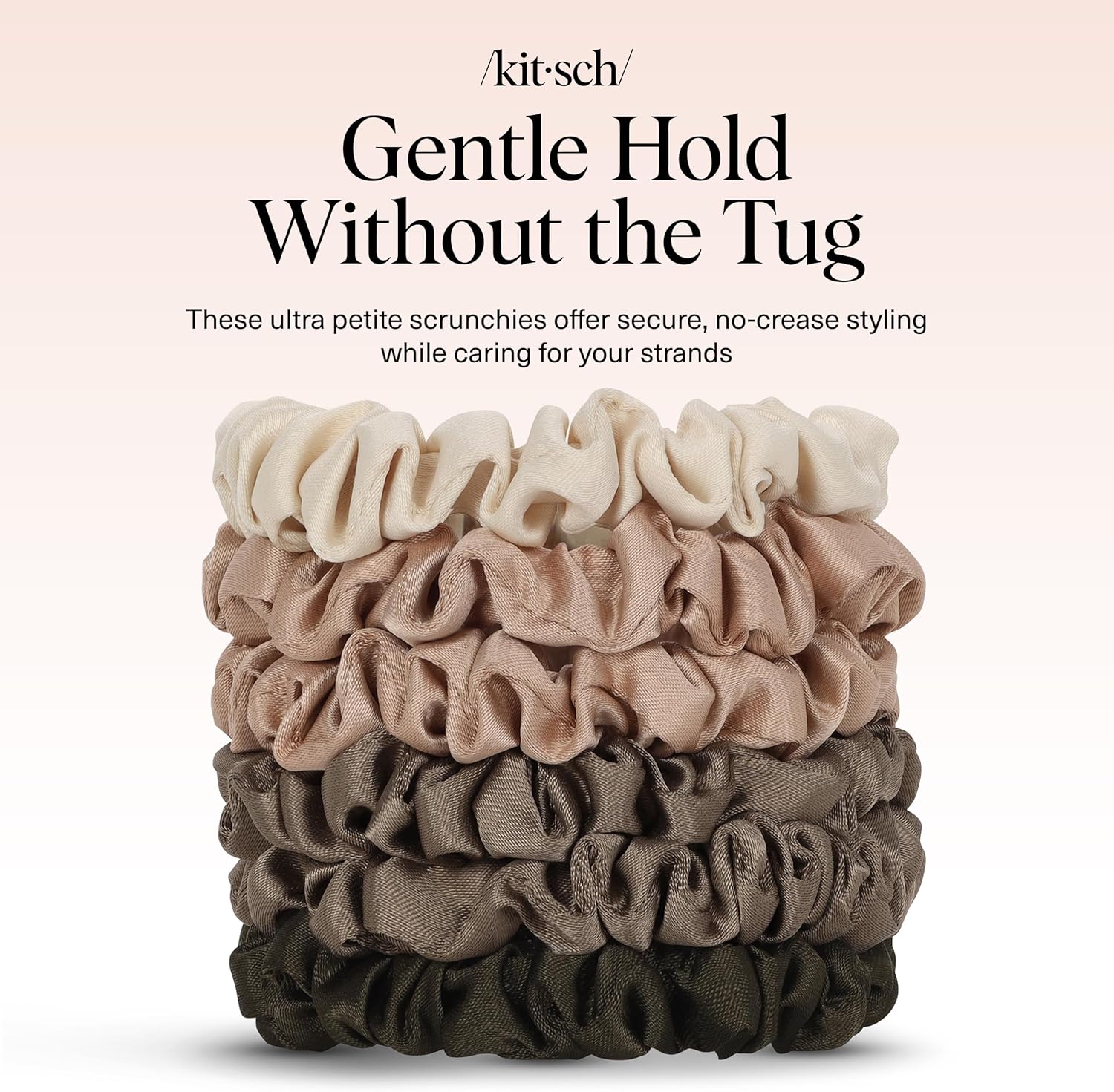 Kitsch - Chouchous satin ultra-fins - lot de 6 - doux anti-frisottis