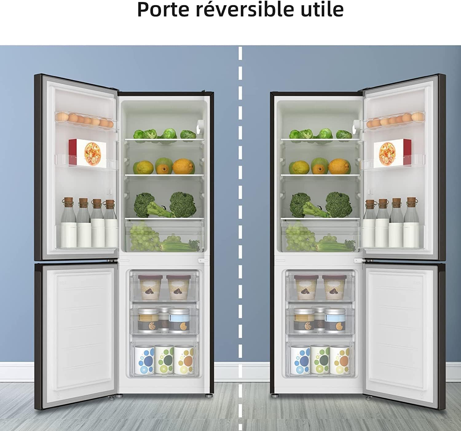 CHIQ - FBM série - 157L, 47cm, Low frost, 39db, portes réversibles, FBM157L42