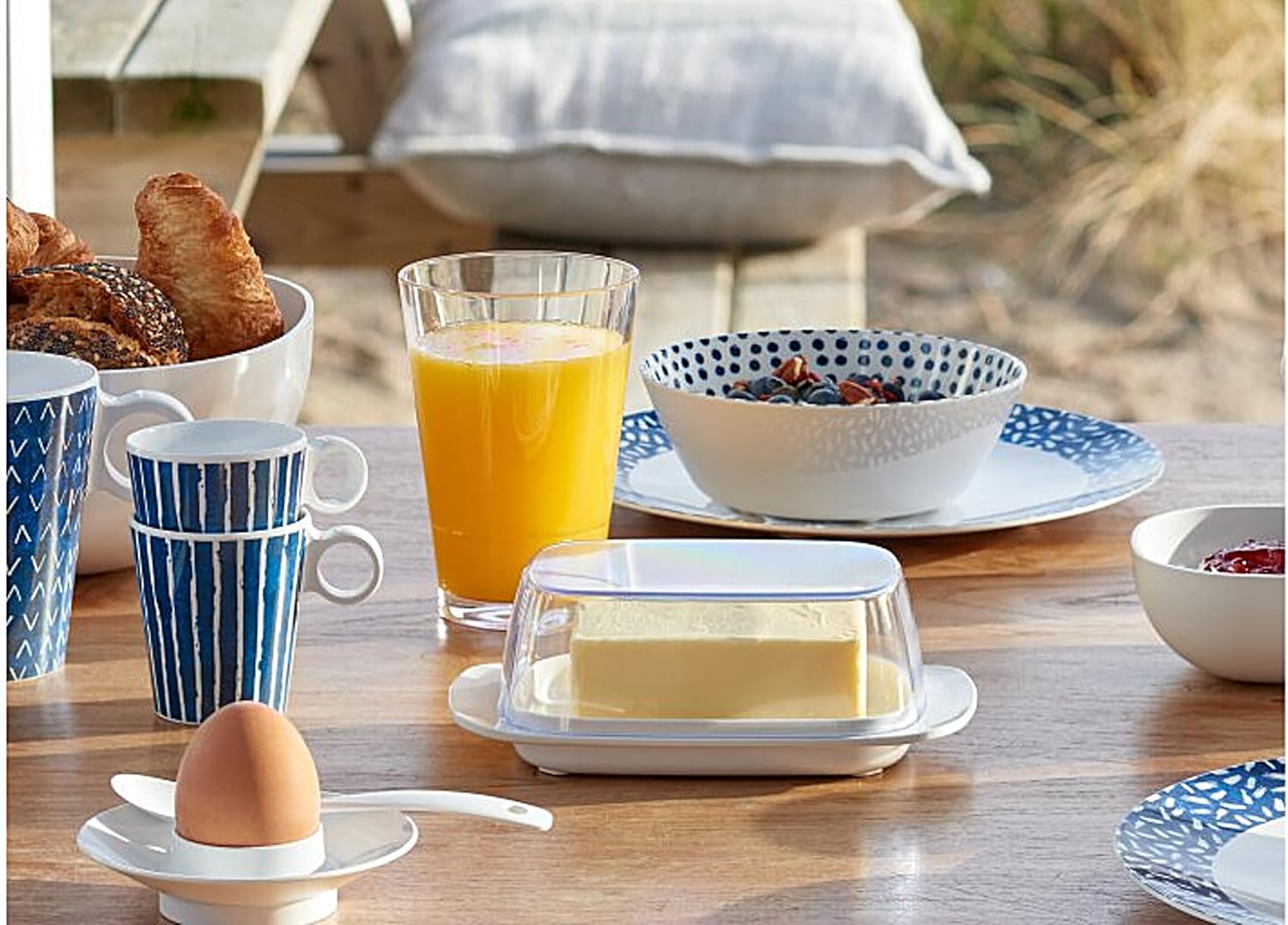 Mepal - Beurrier nouvelle édition - 250g - blanc, couvercle transparent, lavable lave-vaisselle