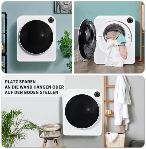 Sèche-linge mural - 3kg, 830W, 62dB - tambour inox, 5 programmes