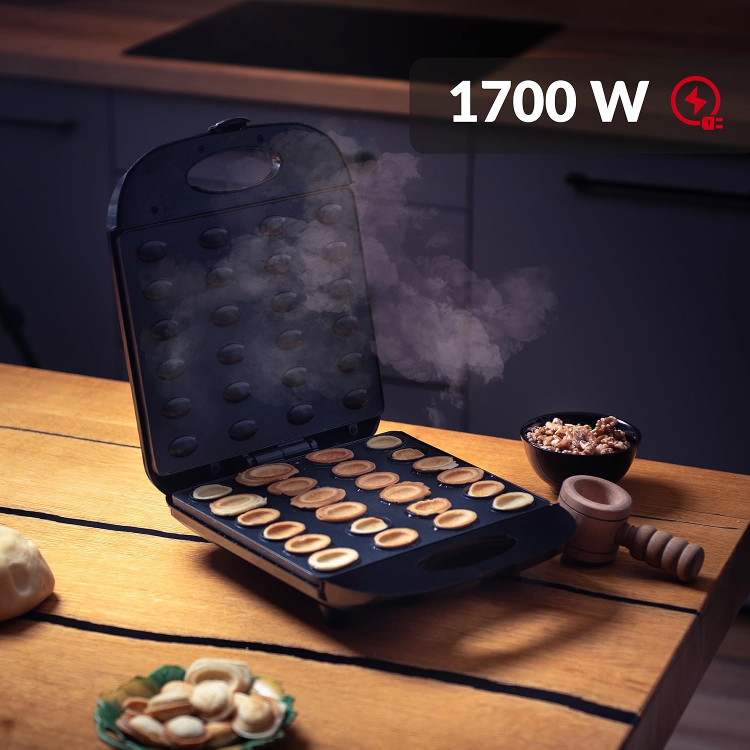 Lehmann - Boulangerie électrique 1700W, 24 noix, anti-adhésif, compact