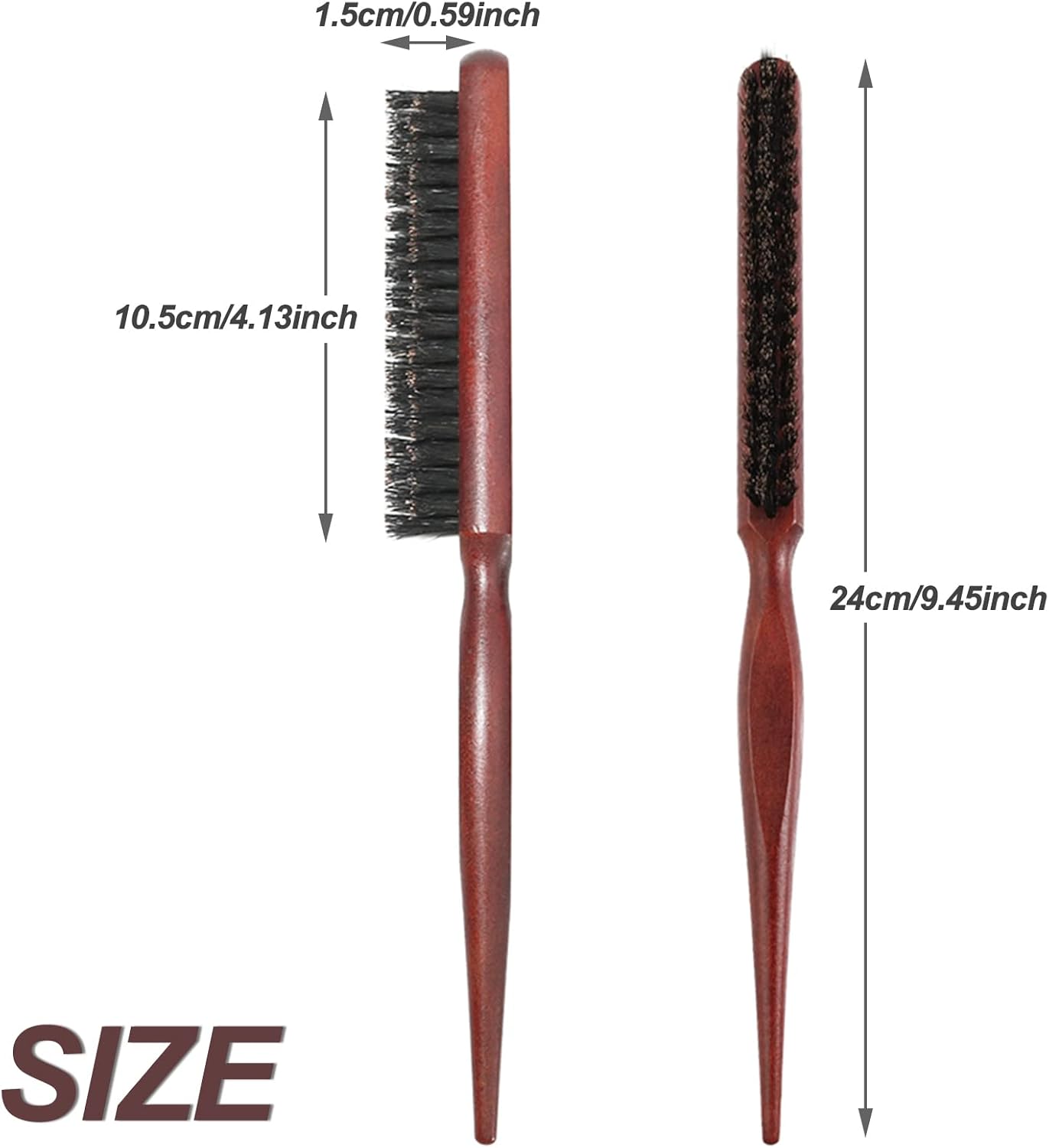 Brosse à cheveux en poils de sanglier – 22cm – pour cheveux épais, secs, ondulés