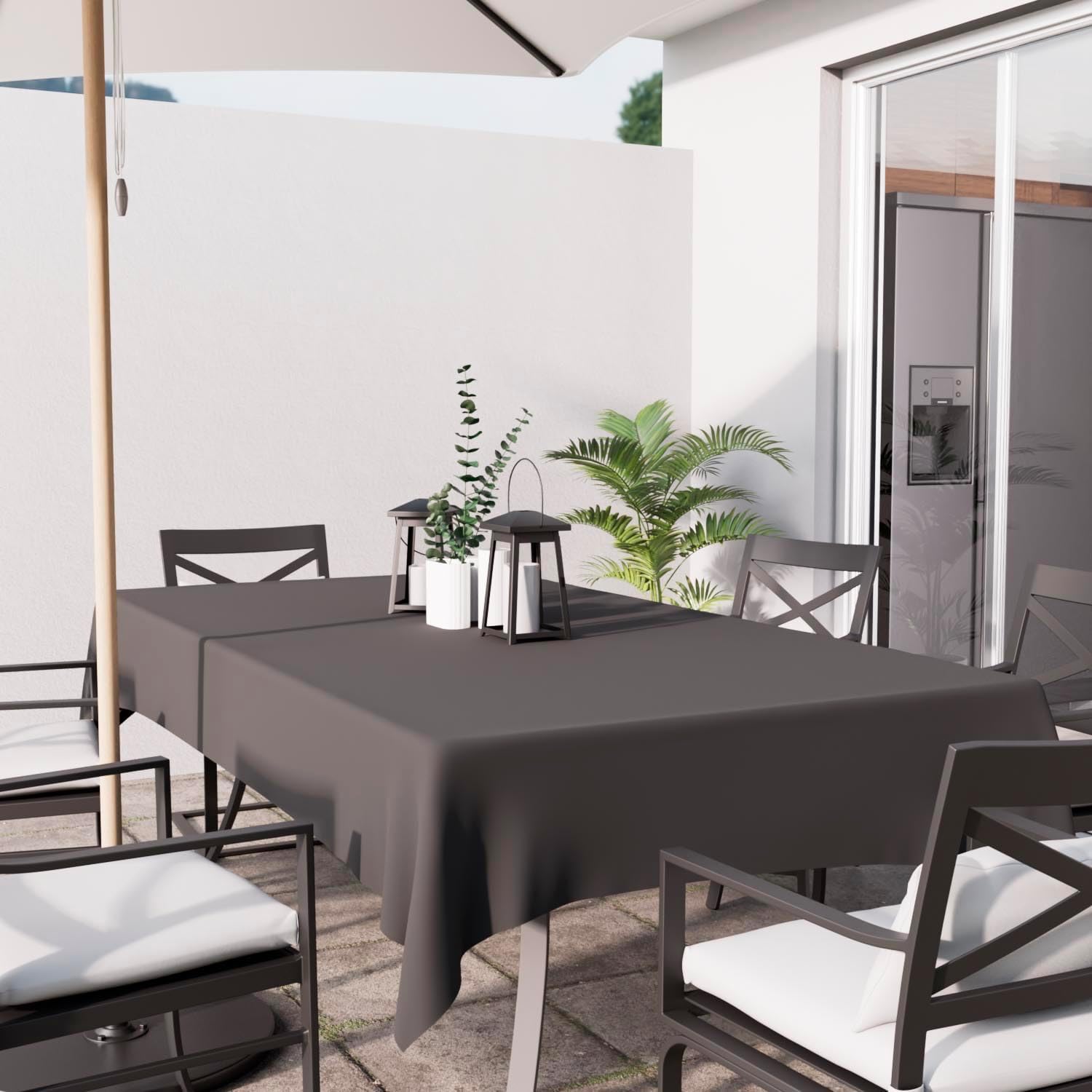 Soleil d'Ocre - Alix nappe rectangle polyester 140x240 cm anthracite