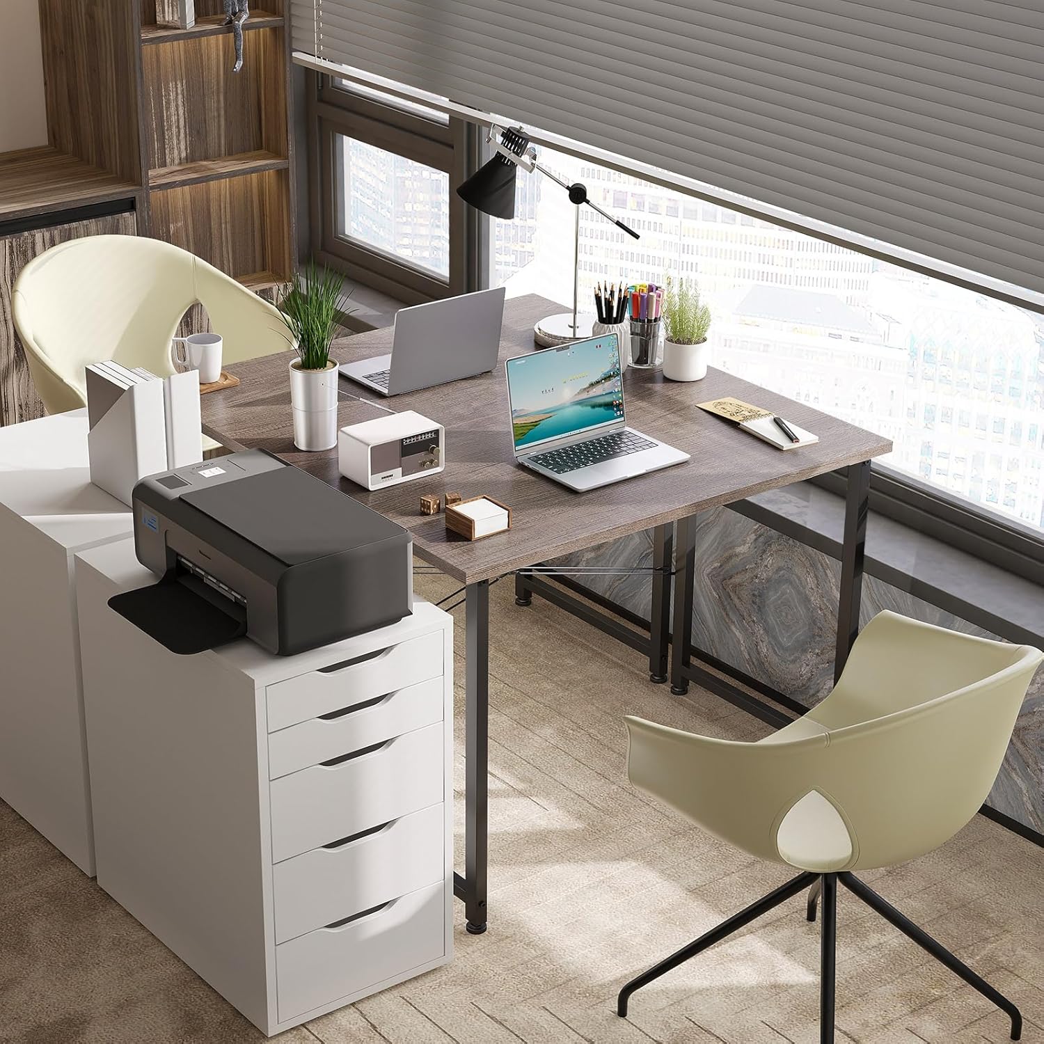 ODK - bureau d'ordinateur compact - 80x40cm - table d'étude grise