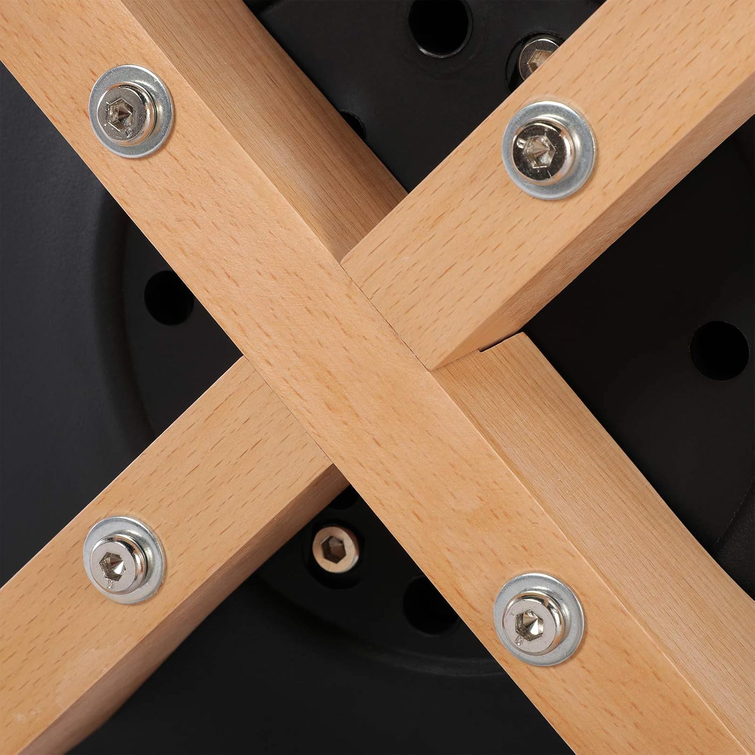 EGGREE - Lot de 4 chaises - assise rembourrée, pieds hêtre - confort optimal, noir