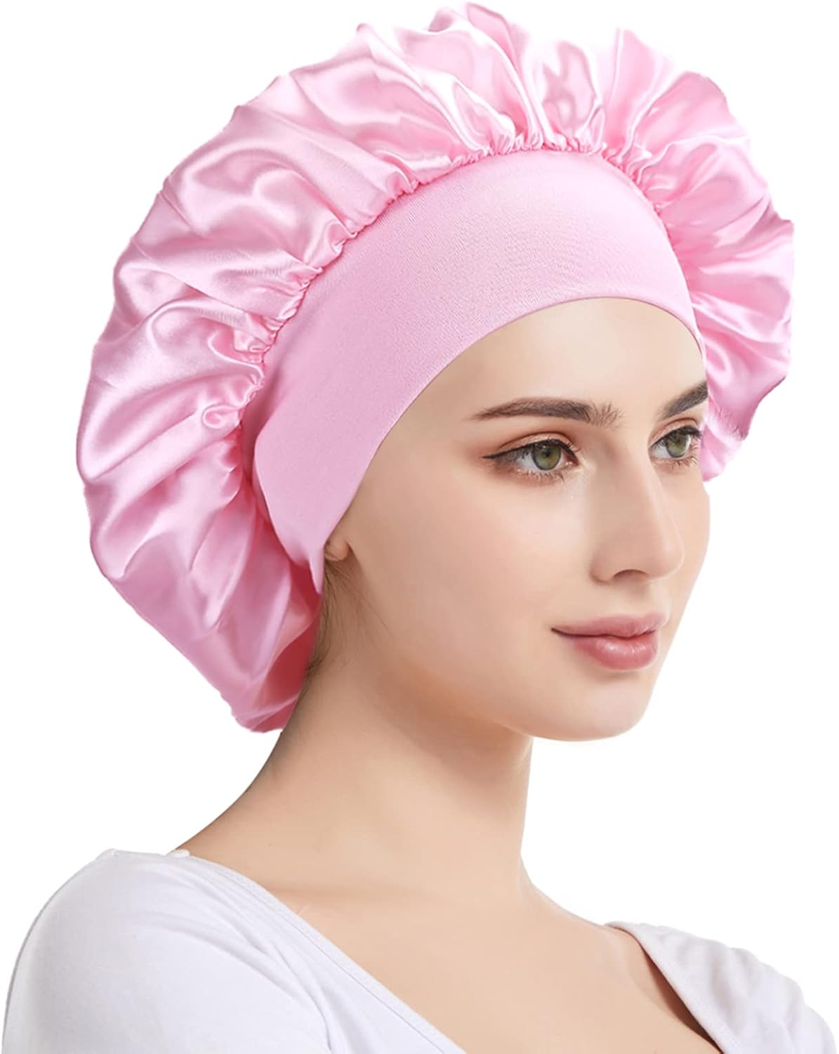 Bonnet satin cheveux nuit - lot de 2 - protection soie, femme, taille unique