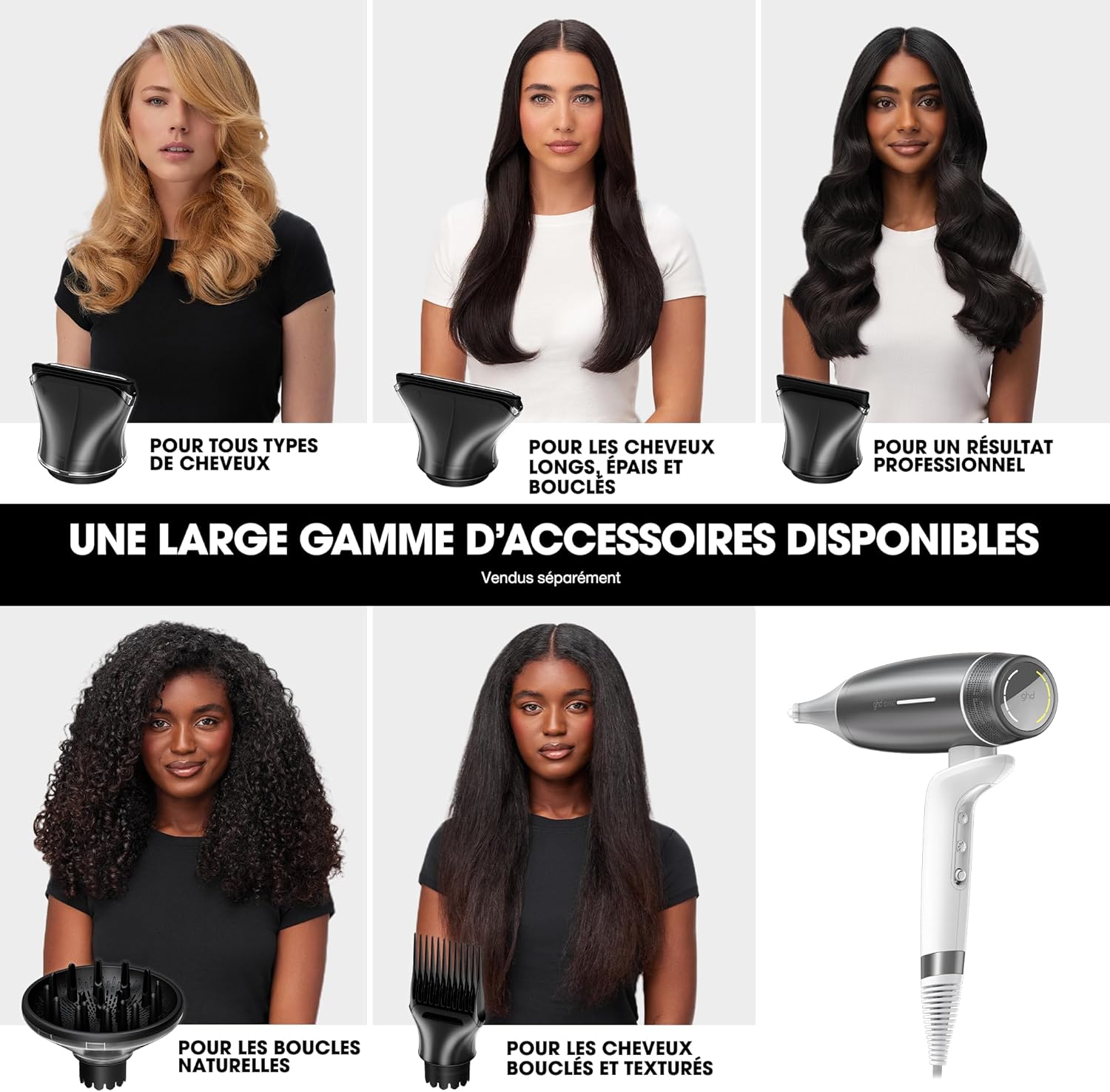 ghd - Speed Blanc - séchage ultra-rapide, contrôle pro, sans dommage
