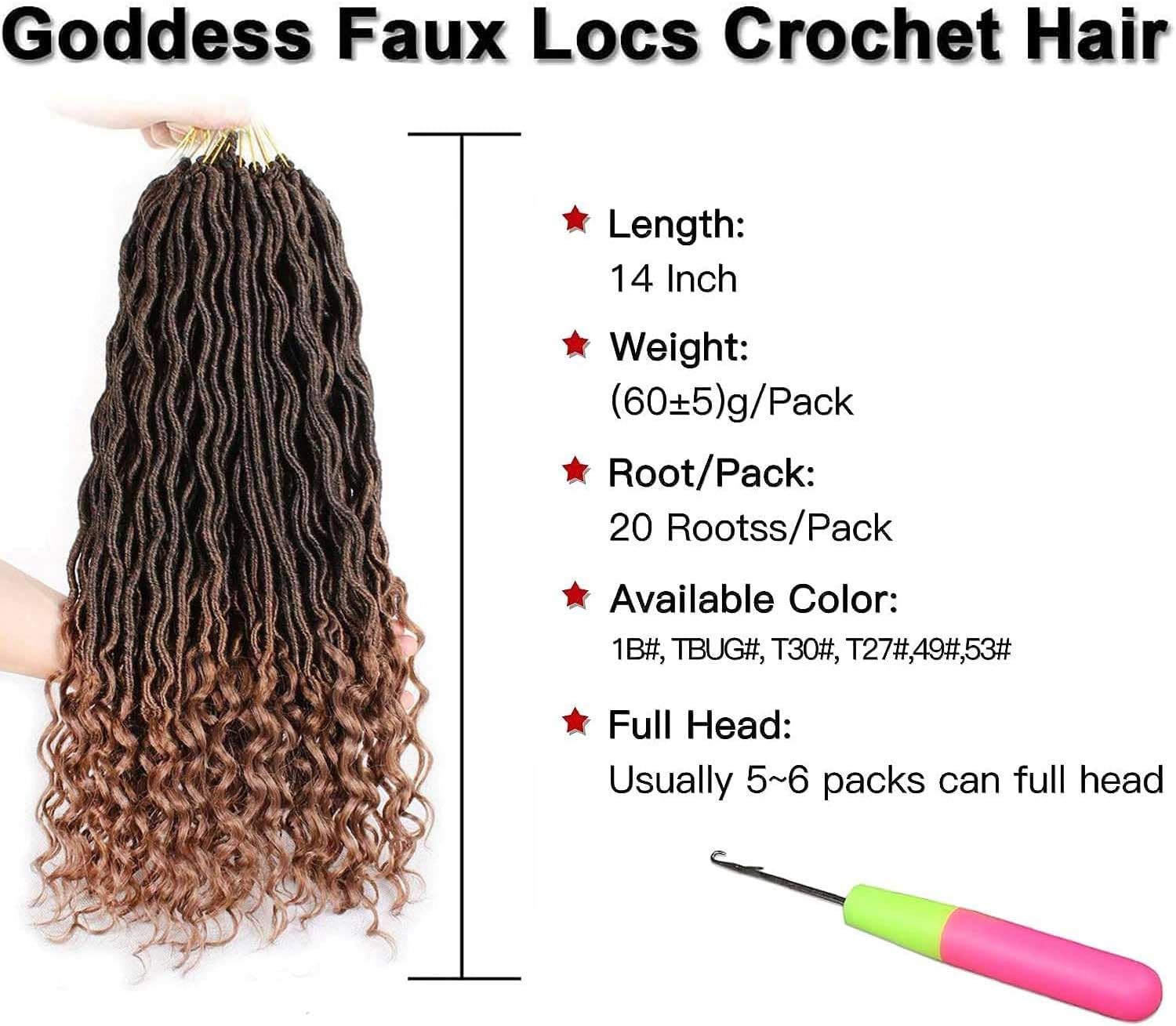 Xtrend - extensions dreadlocks crochet 36cm - lot 6 paquets, pointes bouclées, 20 mèches/paquet, T30#