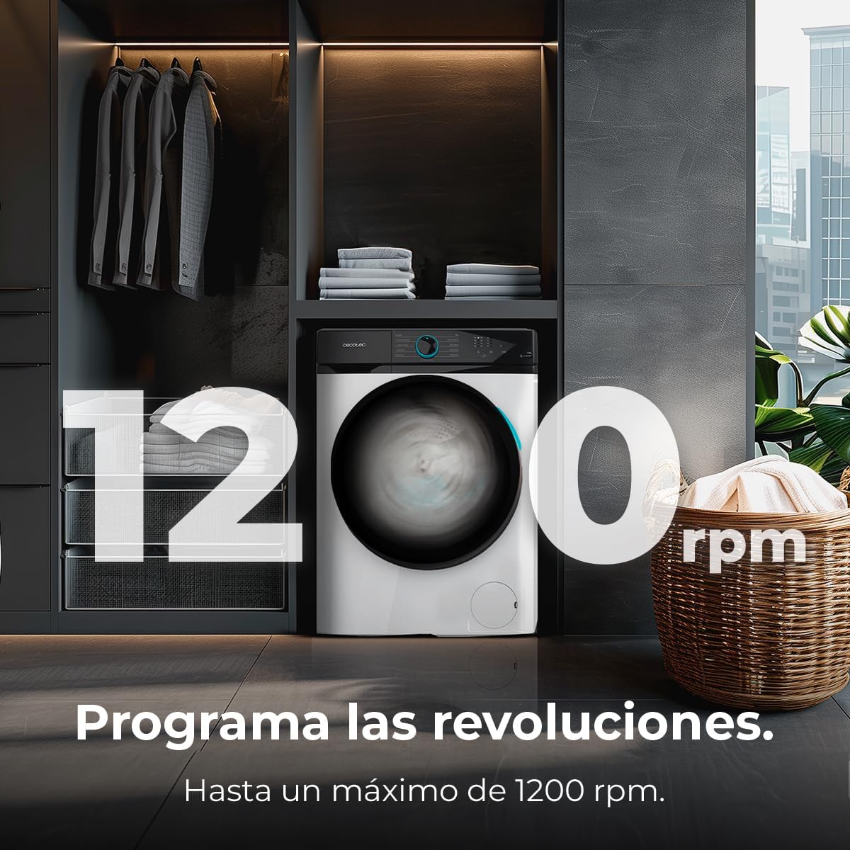 Cecotec - Bolero DressCode 6110 - 6kg, Inverter, 11 programmes, 1600W, 1200rpm