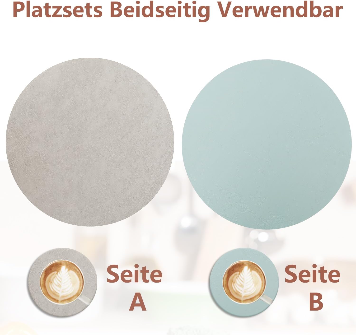 Set de table - rond PU double face 36x36cm antidérapant lavable