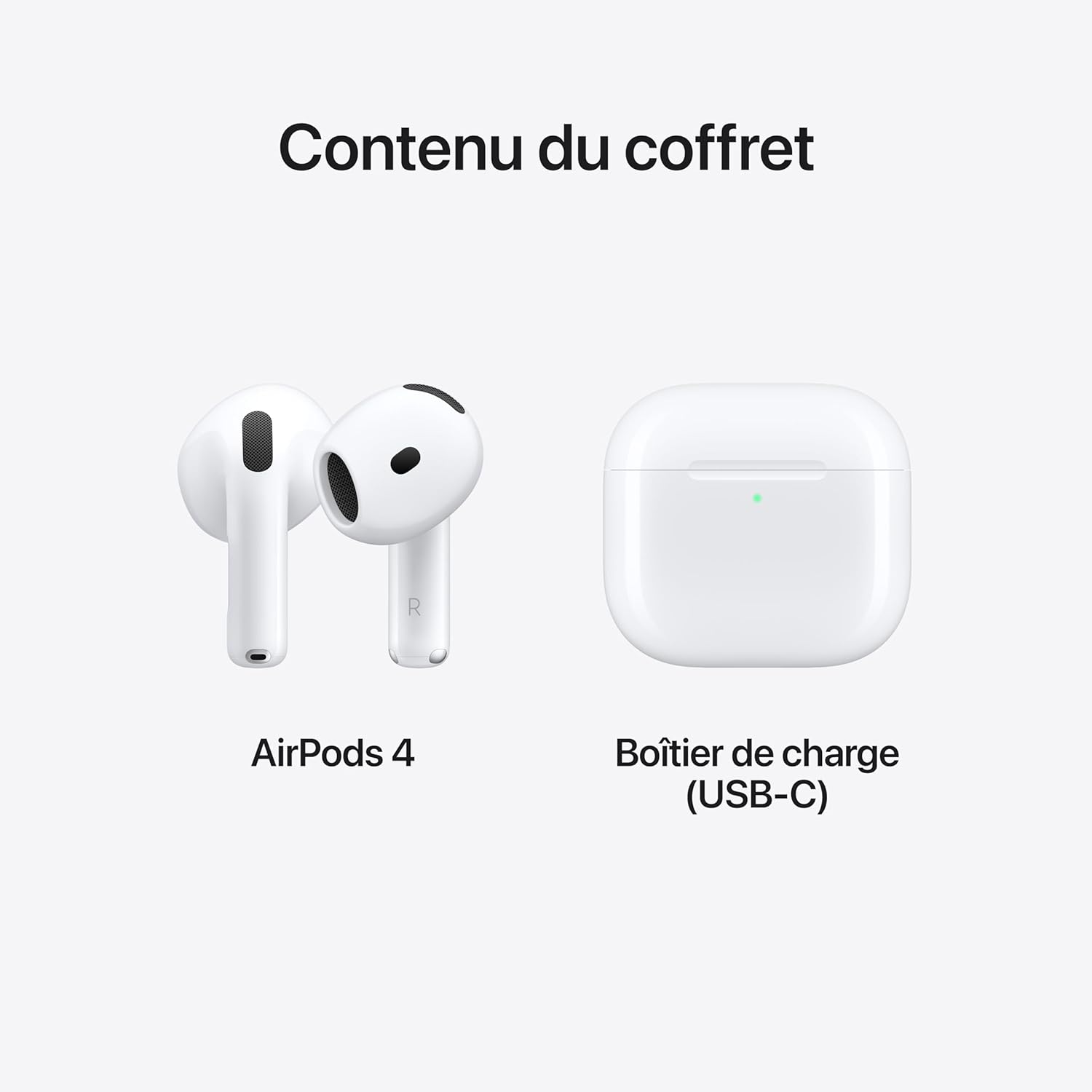 Apple - AirPods 4 - écouteurs sans fil, Bluetooth, H2, USB-C, 24h