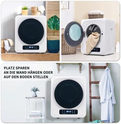 Séchoir mural inox 4 kg, UV, 6 programmes, LED, silencieux 60 dB