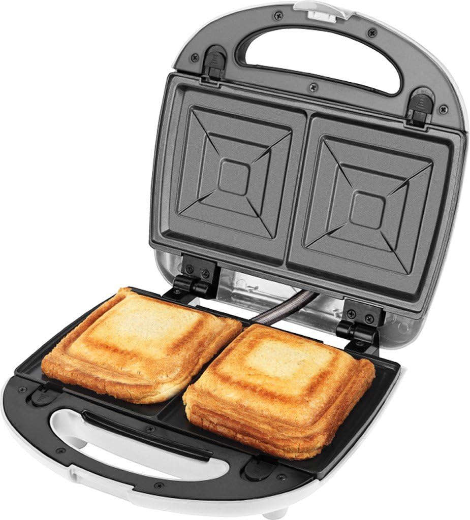 ECG - croque-monsieur 3en1 inox/plastique, blanc, multifonction - ECG399