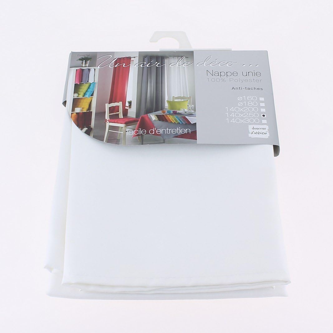 Nappe ronde polyester blanc - Essentiel - 180 cm - Intérieur/extérieur