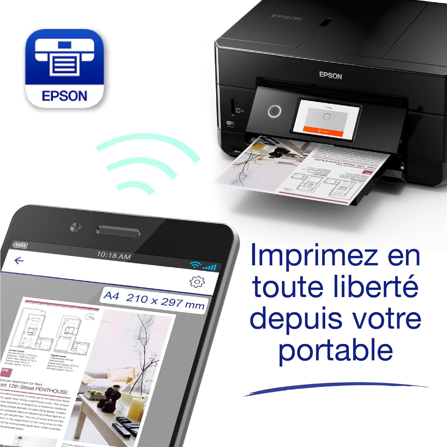 Epson - Expression Premium XP-7100 - A4 - 3-en-1, WiFi, écran tactile, XP-7100