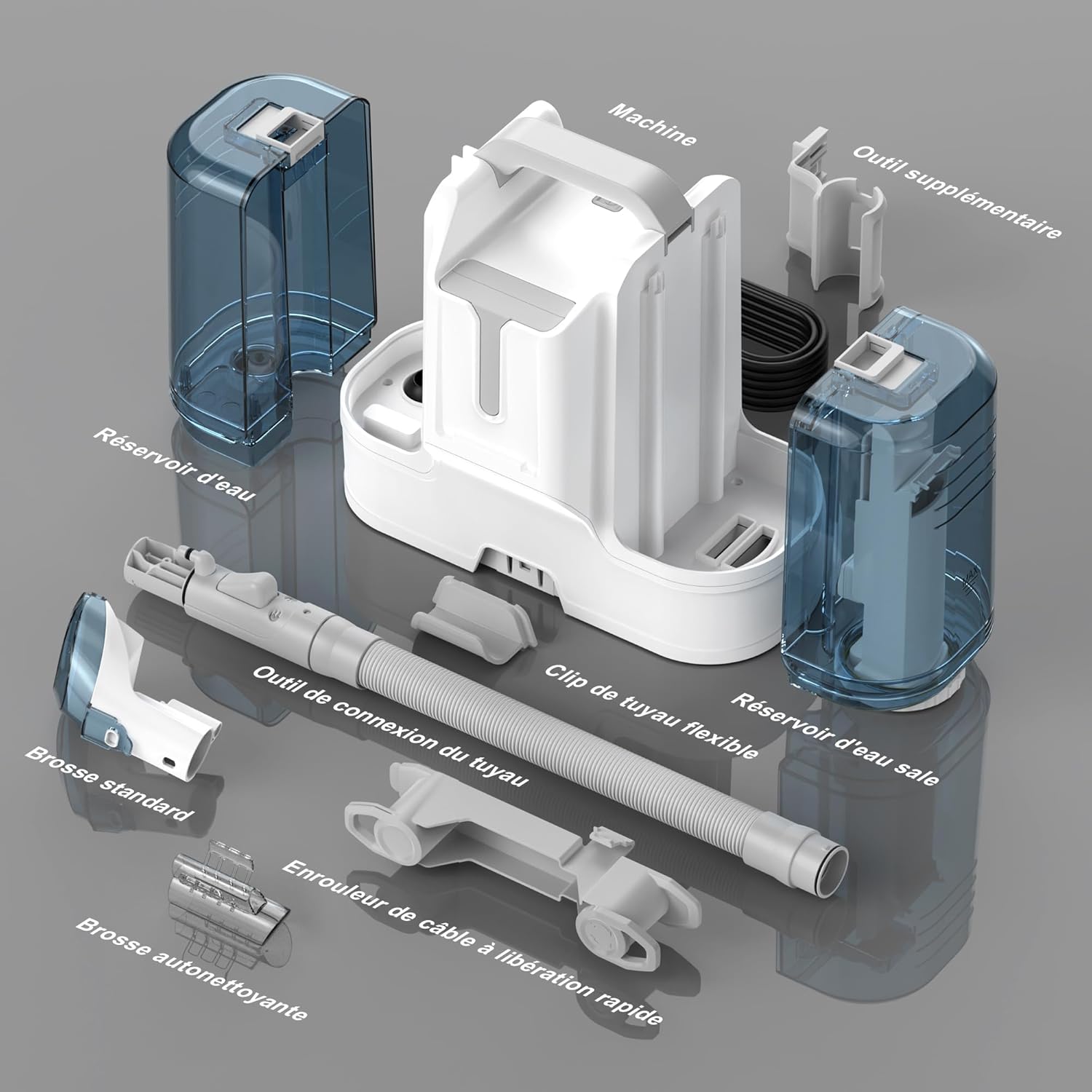 Shampouineuse nettoyeur tissu 450W, injecteur, extracteur puissant