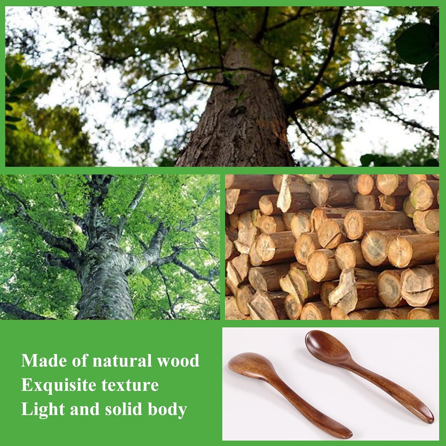 Cuillère à miel en bois naturel - lot de 3 - écologique et polyvalente