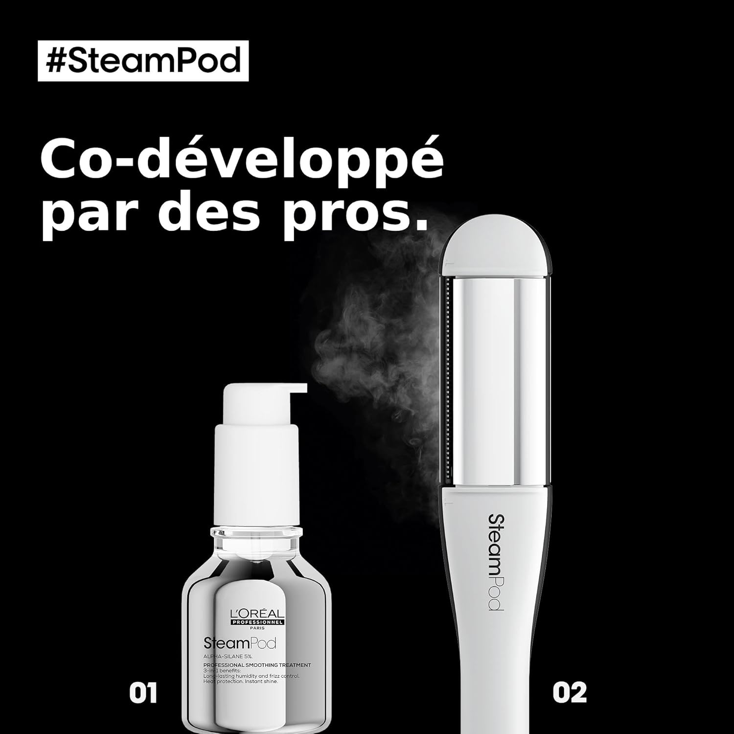 L'OREAL Professionnel - SteamPod 4 - lisseur vapeur breveté, tous types de cheveux