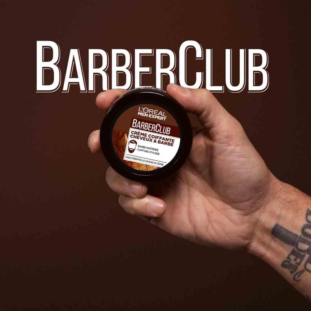 L'Oréal - Men Expert BarberClub - 75ml - crème coiffante cheveux et barbe, huile de bois de cèdre