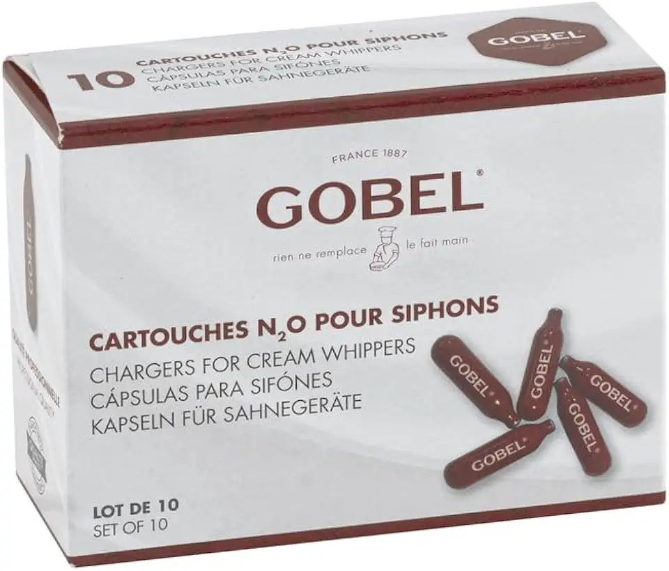 GOBEL - cartouches N₂O pour siphons - acier recyclable - lot de 10