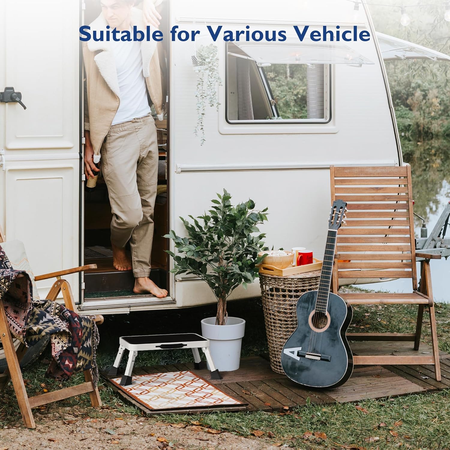 BONTEC - marchepied pliable métal - compact - 150kg - marches antidérapantes