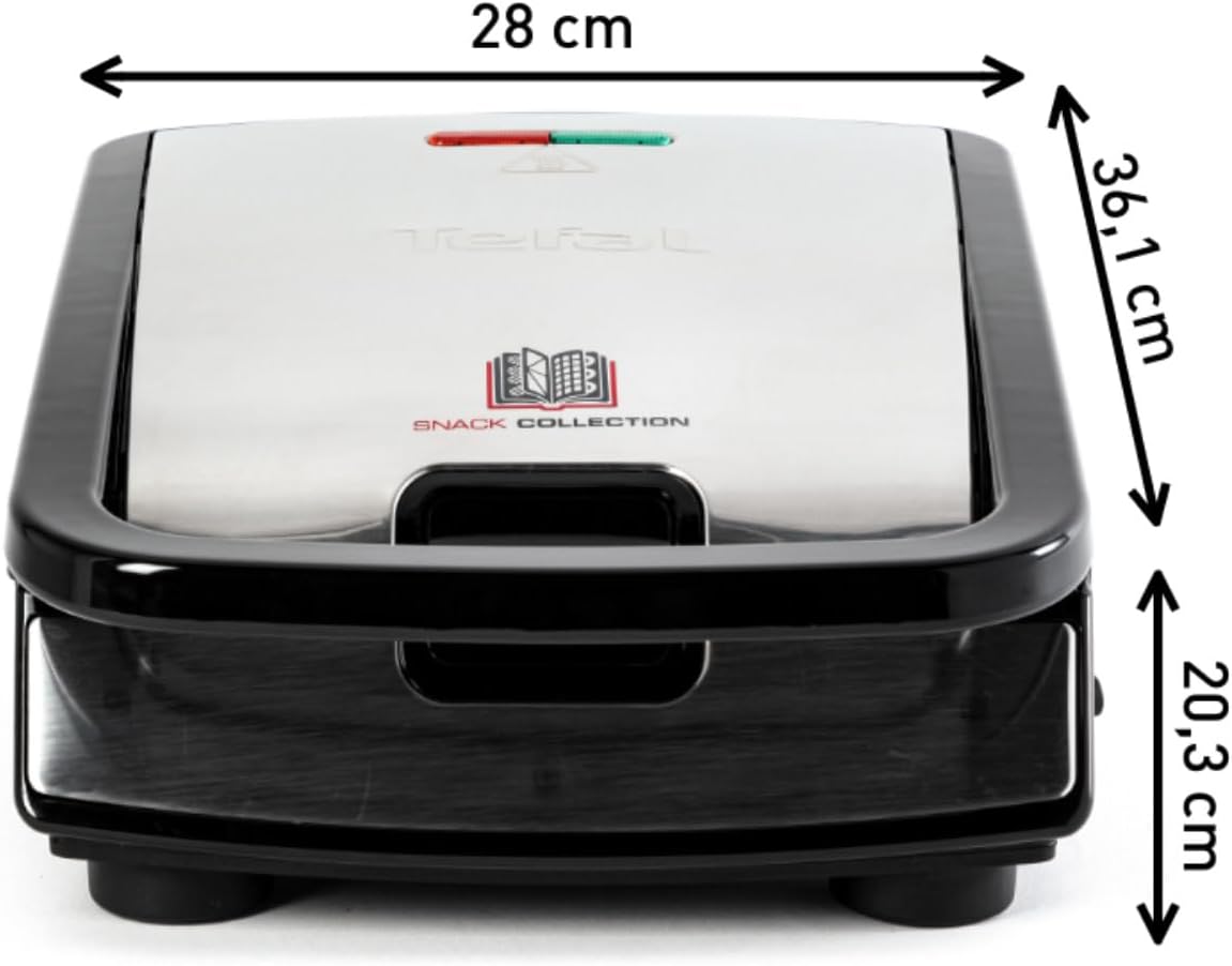 Tefal - Snack Collection - 2 plaques, facile à ranger, nettoyage aisé, indicateur chauffe, antiadhésif - SW853D12