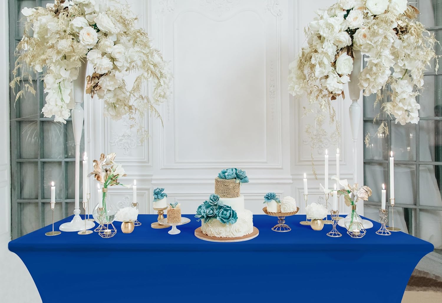 Utopia Kitchen - nappe extensible - 244 cm - polyester spandex, lavable, infroissable, lot de 2