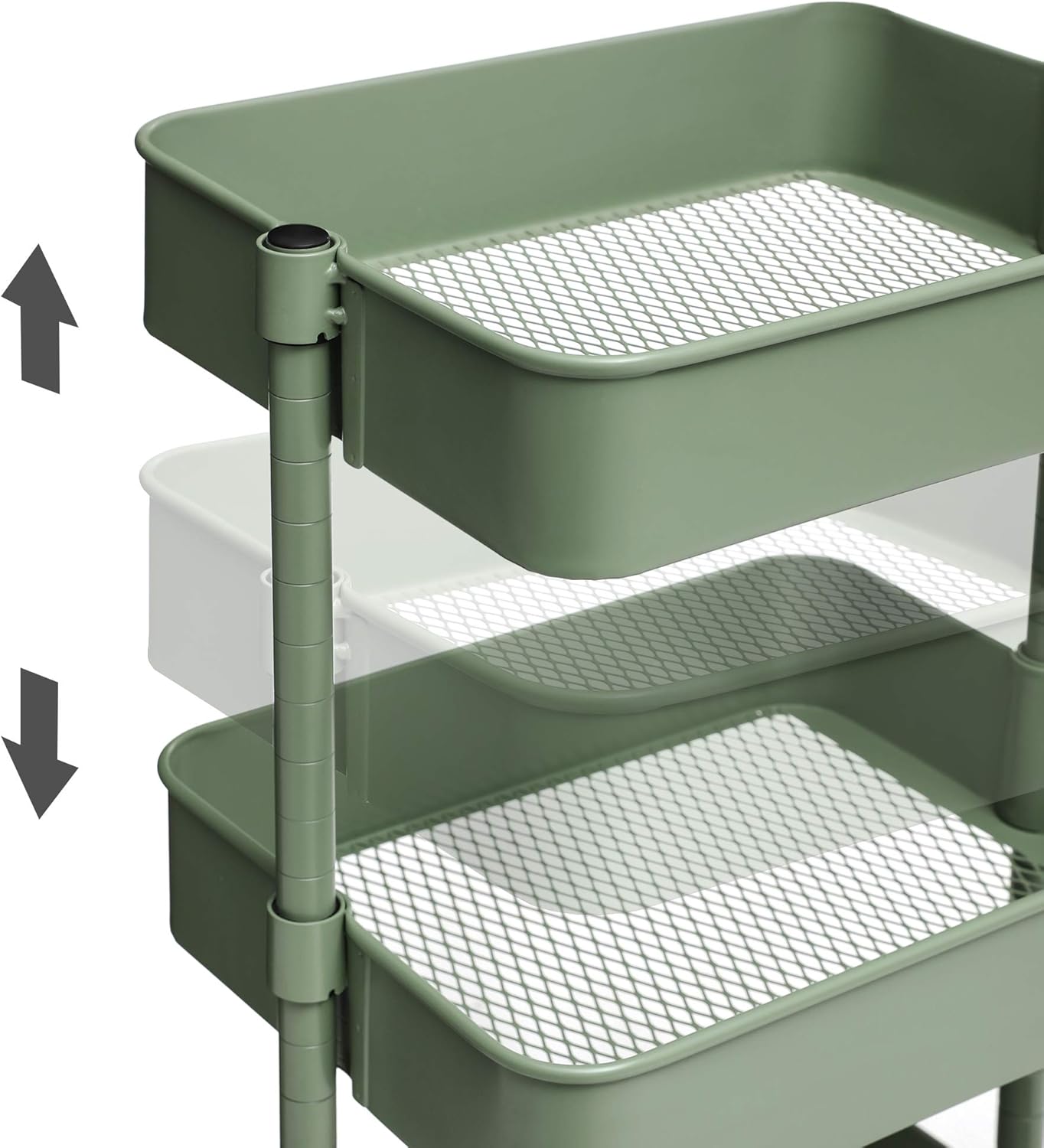 SONGMICS - desserte 3 niveaux, hauteur réglable, 2 freins, BSC060C01