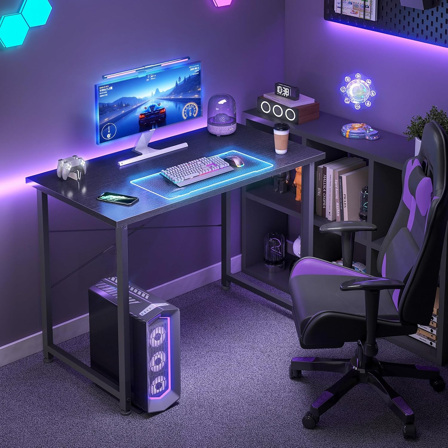 ODK - Petits Bureau - 80x40cm - Bureau compact, idéal chambre, noir