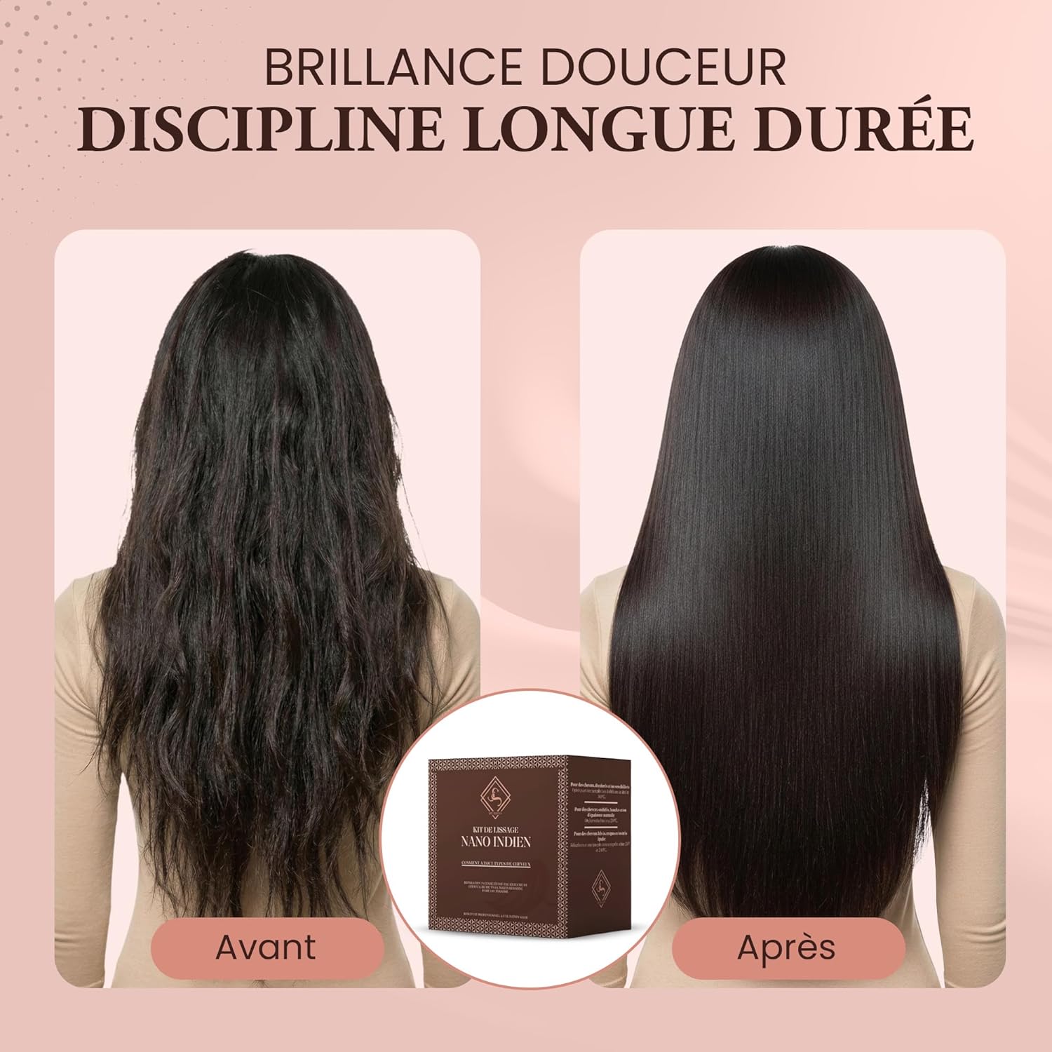 Kit lissage brésilien premium - nano indienne sans formol - huile croissance - longue durée - traitement pro