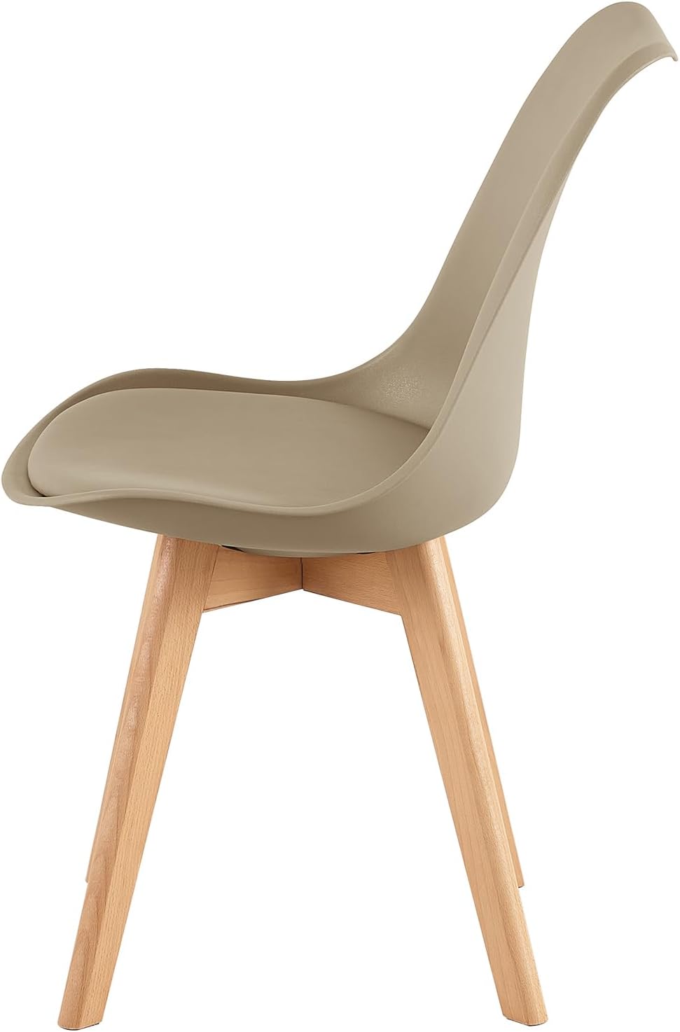 EGGREE - chaises scandinaves lot de 4 - hêtre massif - rembourrées, kaki