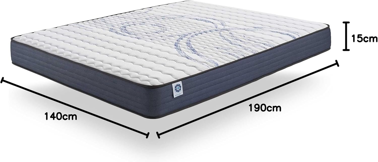 NATURALEX - PerfectSleep - 140x190 cm - mémoire de forme, latex, 7 zones, réversible