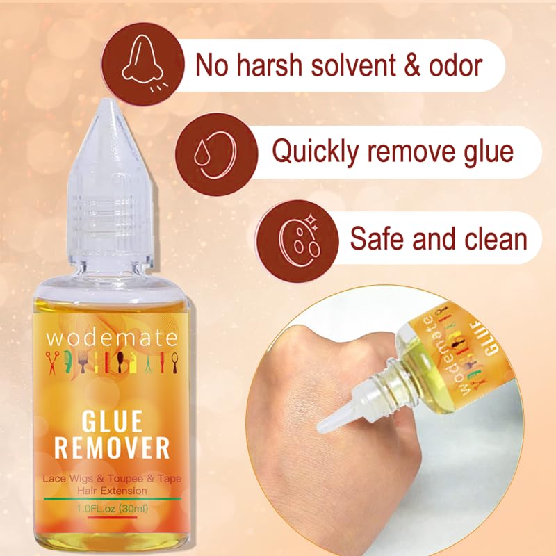 Décapant extensions cheveux - 30ml - action rapide, enlève colle perruque, ruban double face