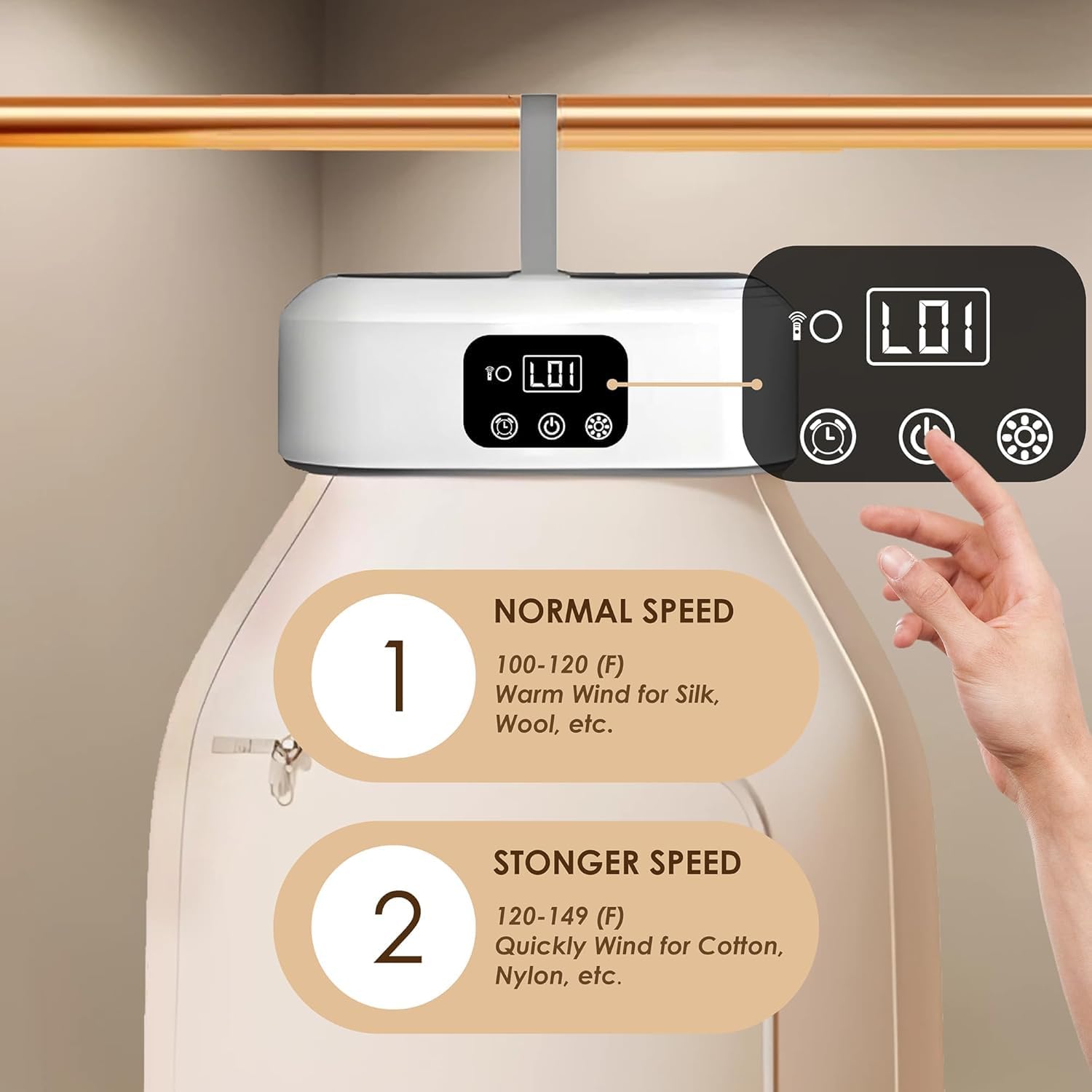 Mini sèche-linge - pompe à chaleur, UV, minuterie, télécommande, compact