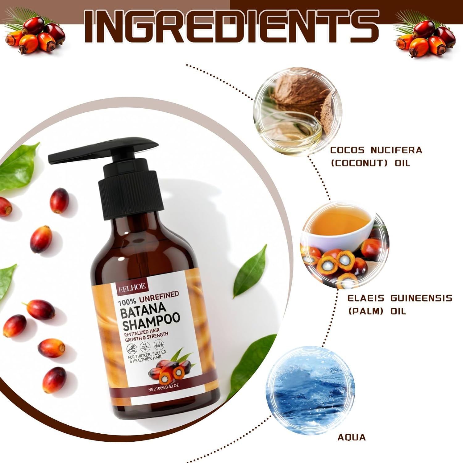 Shampoing - Huile de Batana & Extrait de Citron - Nutrition et hydratation - Adapté tous types de cheveux