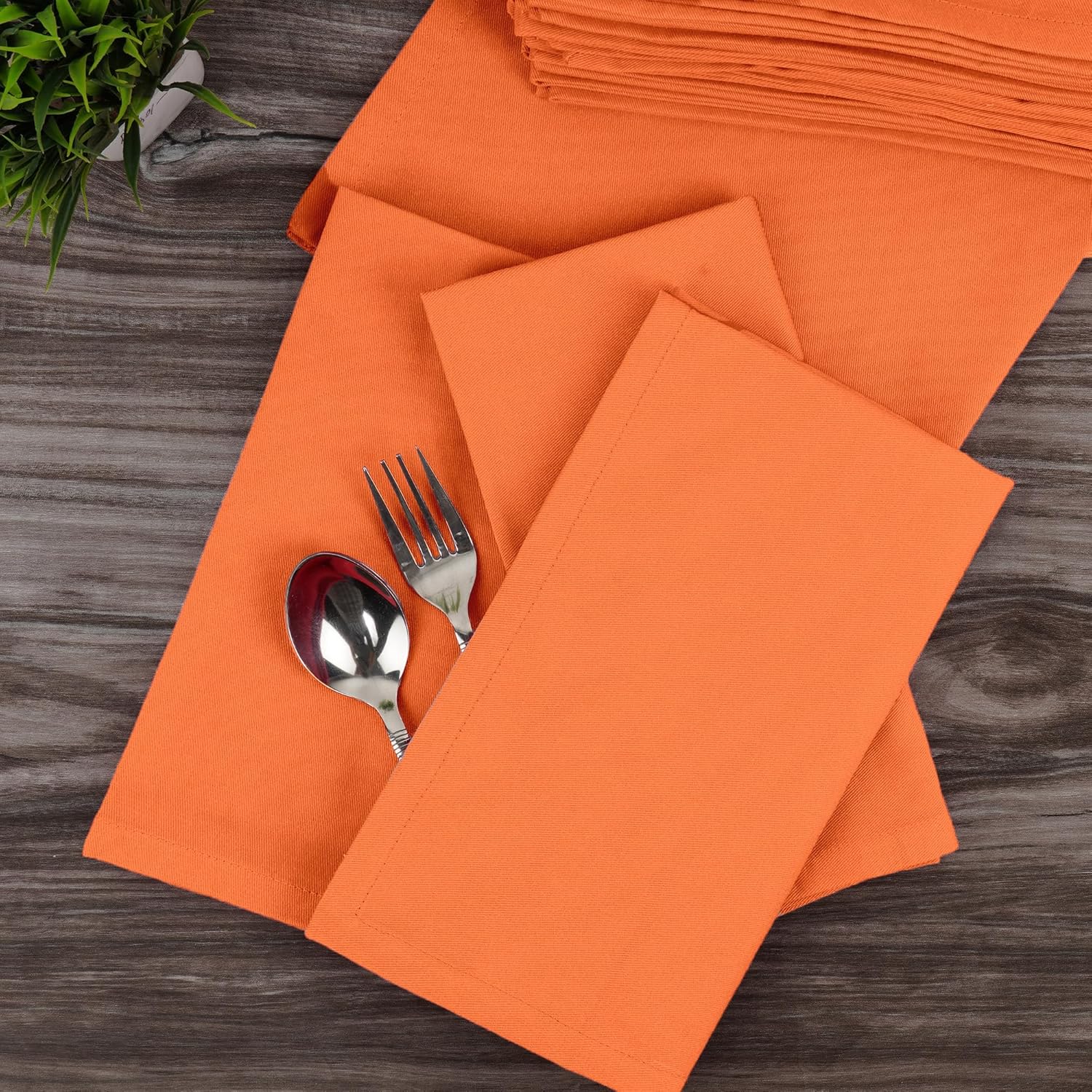 Sweet Needle - serviettes de table 45x45cm - coton épais, coins arrondis, lot de 12