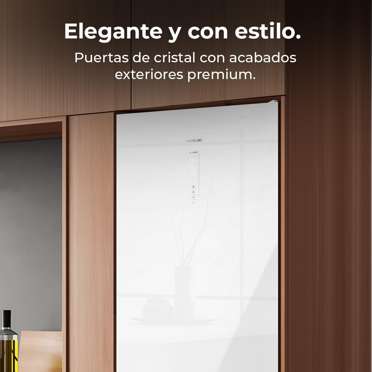 Cecotec - Bolero CoolMarket Combi 356 - 200x60 cm - verre, No Frost, faible conso - 356 White Glass D.