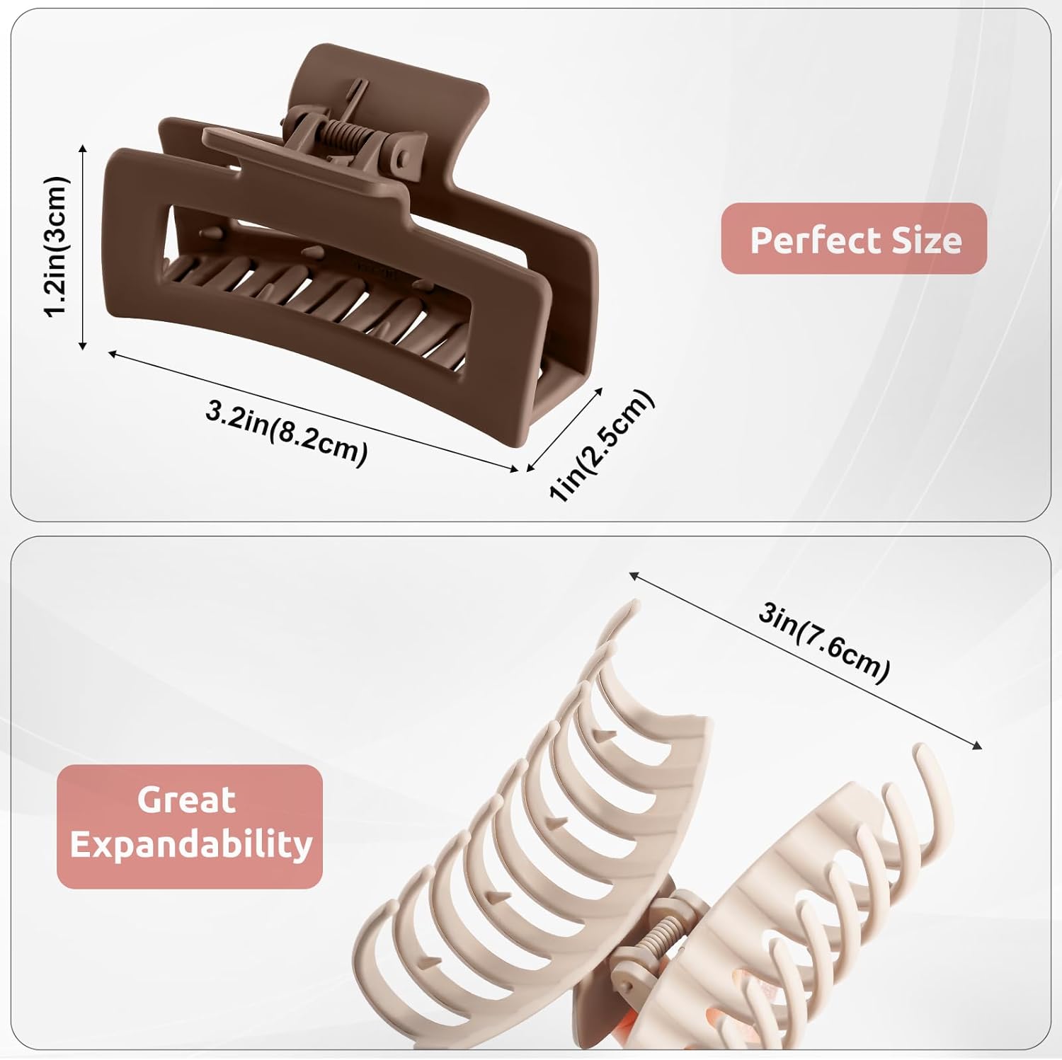 Lolalet - pinces à cheveux double dents 8cm - 6 couleurs variées