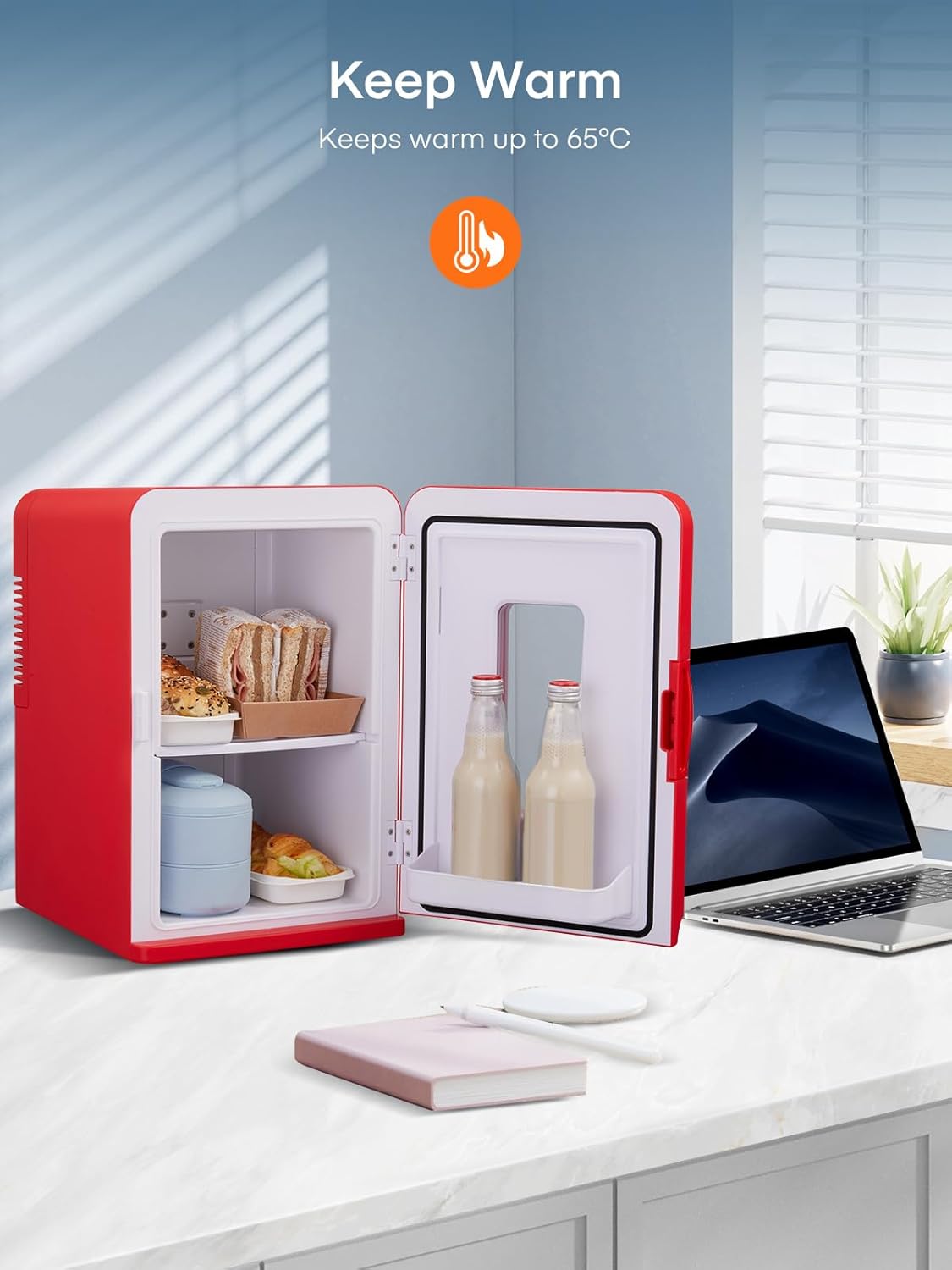 FOHERE - Mini Frigo 15L - compact, 240V/12V, chaud/froid, silencieux