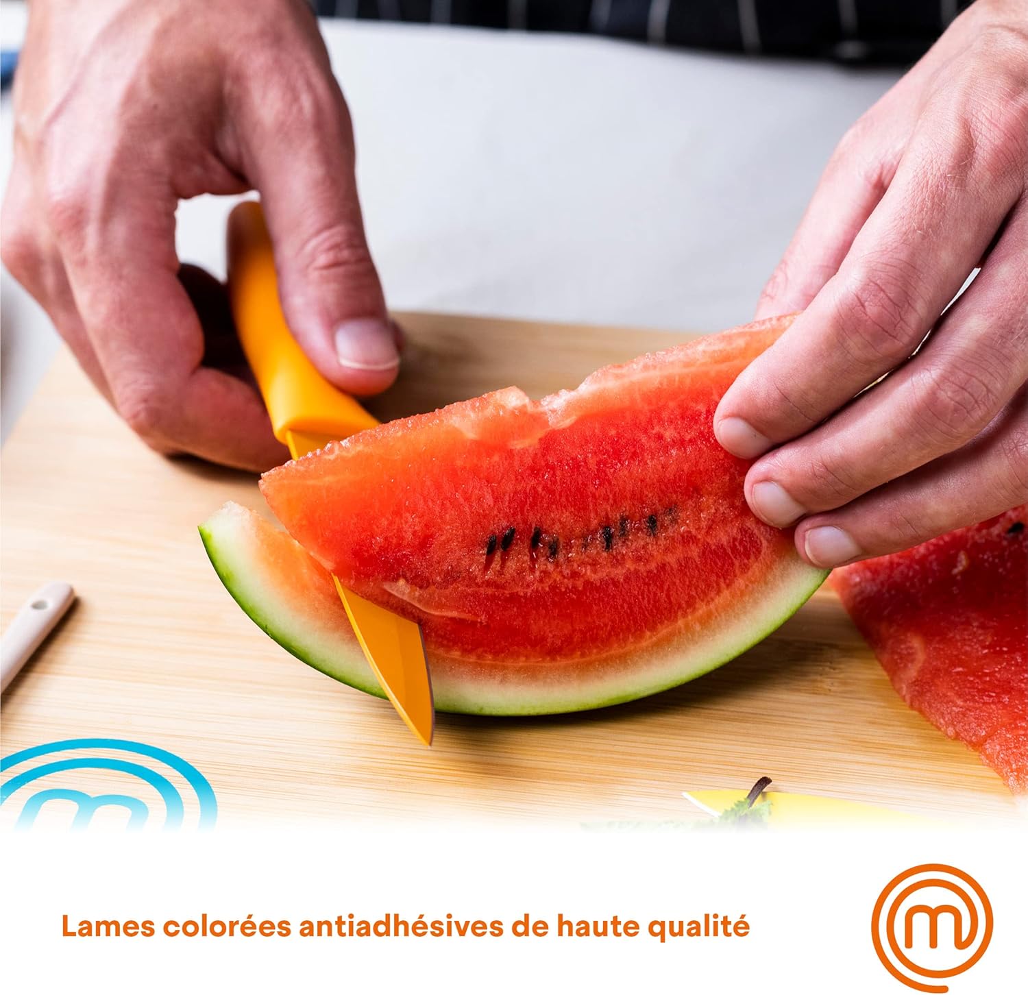 MasterChef - Set couteaux cuisine 5 pcs - inox multicolore, résistants