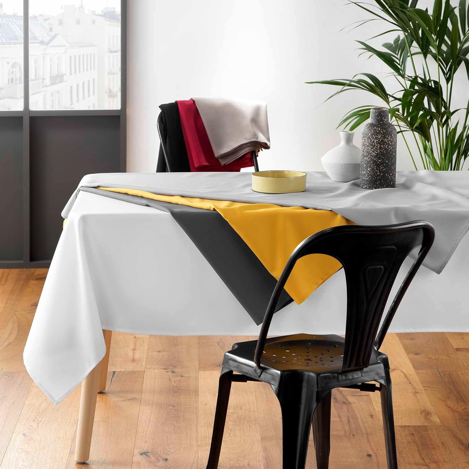 Douceur d'Intérieur - Essentiel - nappe 140x200 cm polyester uni béton