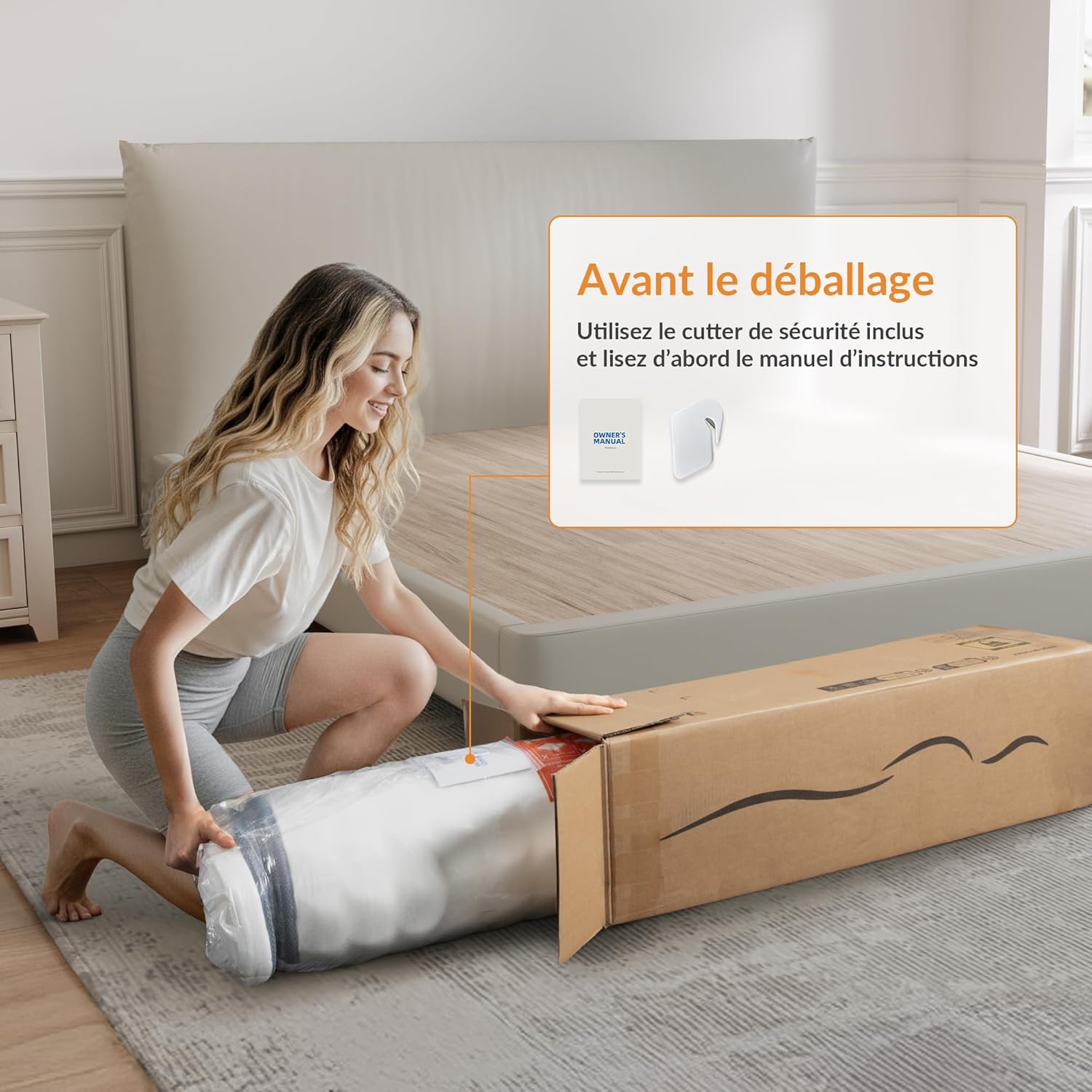 TXO - Matelas hybride 140x190 cm, 25 cm, soutien 7 zones, H3, Oeko-Tex