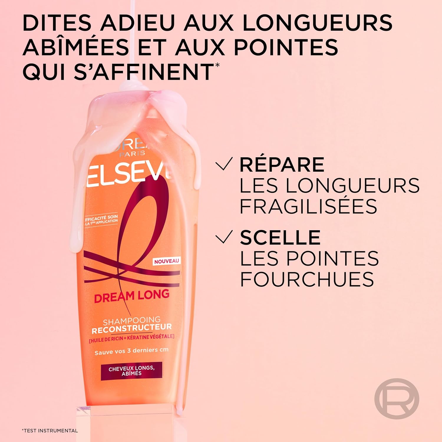 L'Oréal Paris - Elseve Dream Long - 300 ml - kératine végétale, huile de ricin, cheveux longs abîmés
